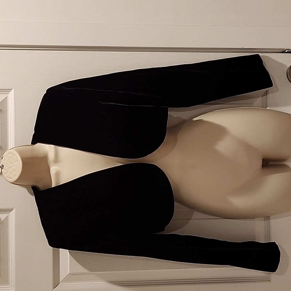 Scott McClintock Black Velvet Cropped Blazer - Vintage Sizing